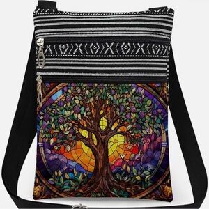 Colorful Tree of Life Design Crossbody Bag NWT